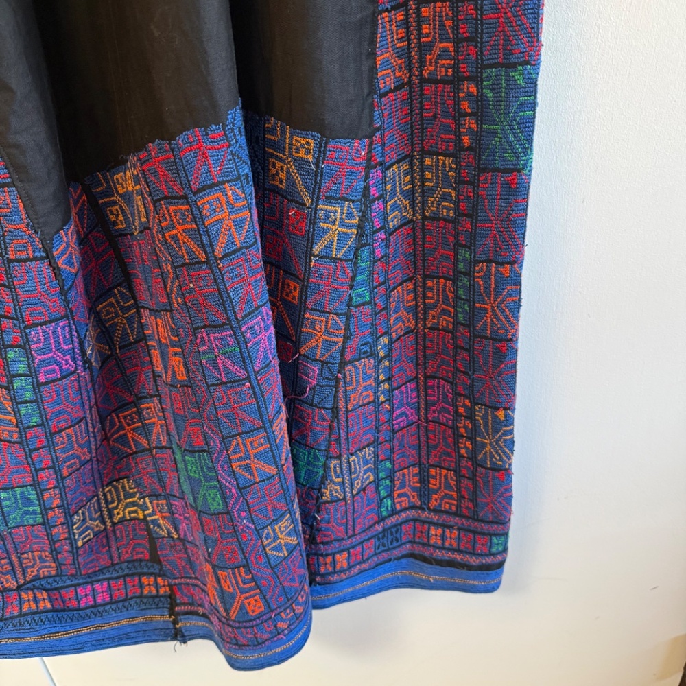 rare vintage Bedouin wedding/thobe dress, hand embroidery on cotton size XL - Picture 7 of 15